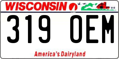 WI license plate 319OEM