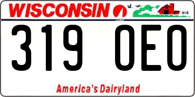 WI license plate 319OEO