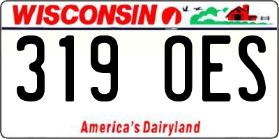 WI license plate 319OES
