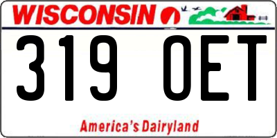 WI license plate 319OET