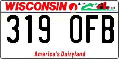 WI license plate 319OFB