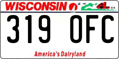 WI license plate 319OFC