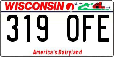 WI license plate 319OFE