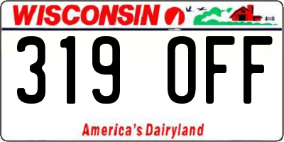 WI license plate 319OFF