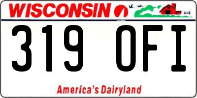 WI license plate 319OFI