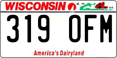 WI license plate 319OFM