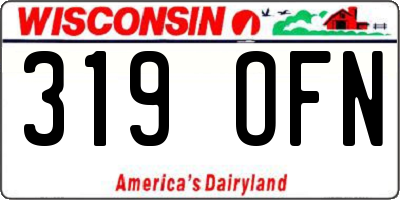 WI license plate 319OFN