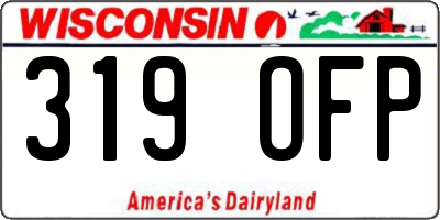 WI license plate 319OFP
