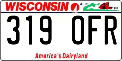 WI license plate 319OFR