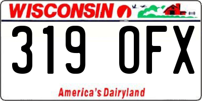 WI license plate 319OFX