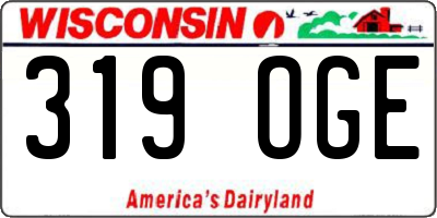 WI license plate 319OGE