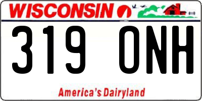 WI license plate 319ONH