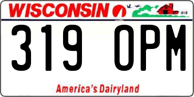 WI license plate 319OPM