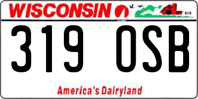 WI license plate 319OSB