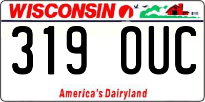 WI license plate 319OUC