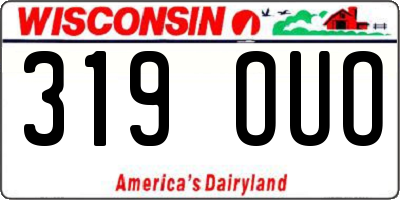 WI license plate 319OUO