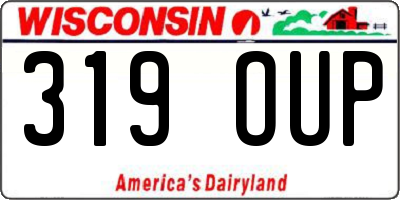 WI license plate 319OUP