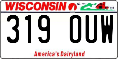 WI license plate 319OUW