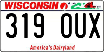 WI license plate 319OUX