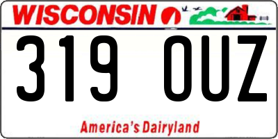 WI license plate 319OUZ