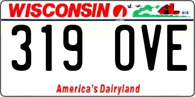 WI license plate 319OVE