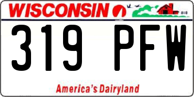 WI license plate 319PFW