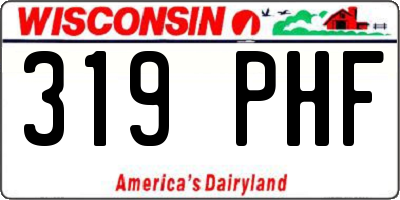 WI license plate 319PHF