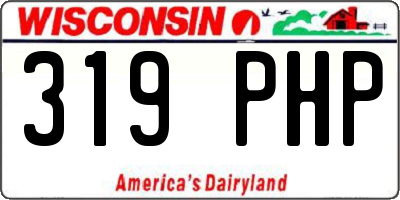 WI license plate 319PHP