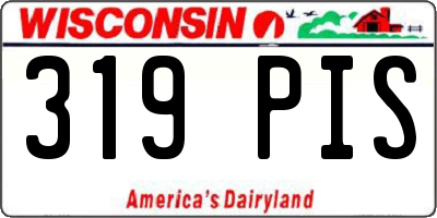WI license plate 319PIS