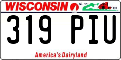 WI license plate 319PIU