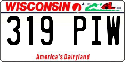 WI license plate 319PIW