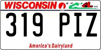 WI license plate 319PIZ
