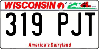 WI license plate 319PJT