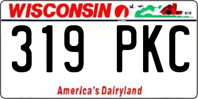 WI license plate 319PKC
