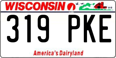 WI license plate 319PKE