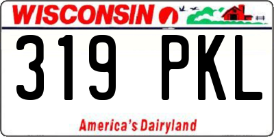 WI license plate 319PKL
