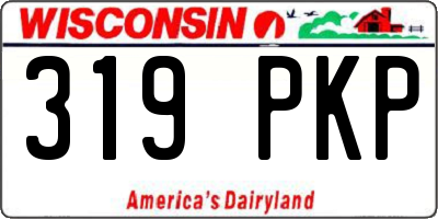 WI license plate 319PKP