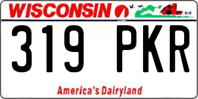 WI license plate 319PKR
