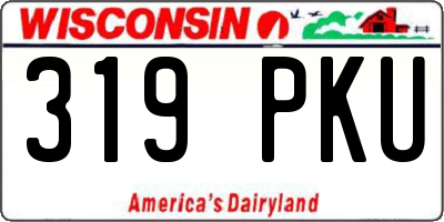 WI license plate 319PKU
