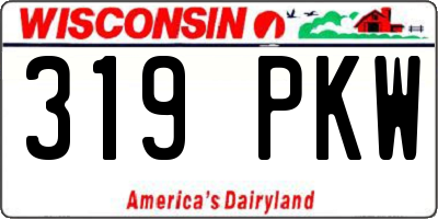 WI license plate 319PKW