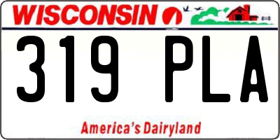 WI license plate 319PLA