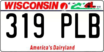 WI license plate 319PLB