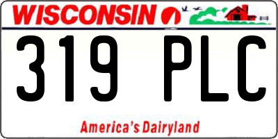 WI license plate 319PLC