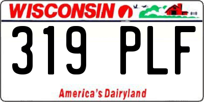 WI license plate 319PLF