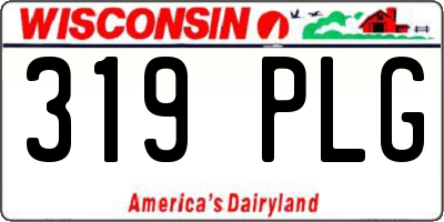 WI license plate 319PLG