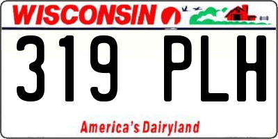 WI license plate 319PLH