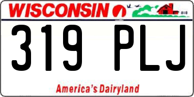 WI license plate 319PLJ