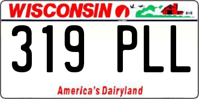 WI license plate 319PLL
