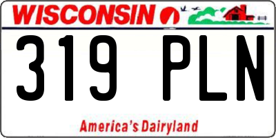 WI license plate 319PLN
