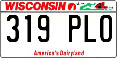 WI license plate 319PLO